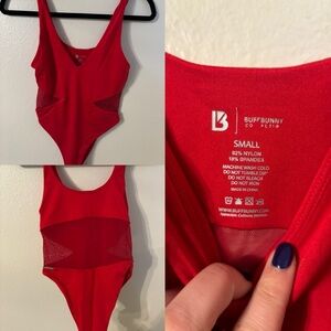 BuffBunny Vibrant Red Activewear Swimsuit